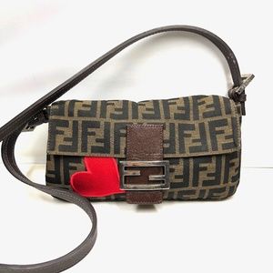 Vintage Fendi Zucca Crossbody Baguette